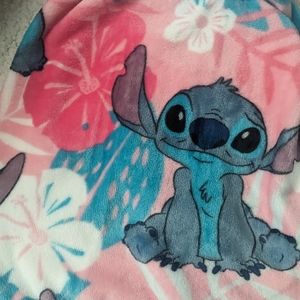 Disney  - Stitch Hibiscus Flower Plush Throw Blanket (50x 70) Pink Brand New